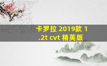 卡罗拉 2019款 1.2t cvt 精英版